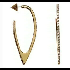 Vince Camuto Pave V Hoop Earrings